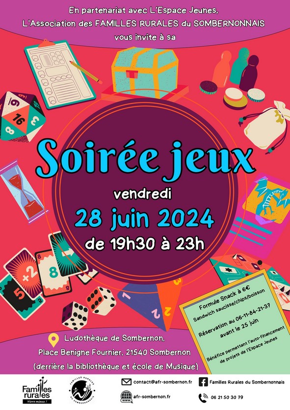 Affiche Soirée Jeux Ludothèque Sombernon