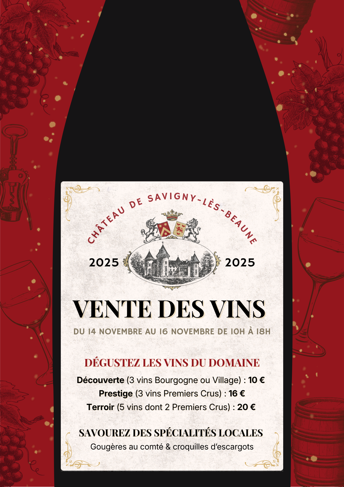 Affiche Vente des vins