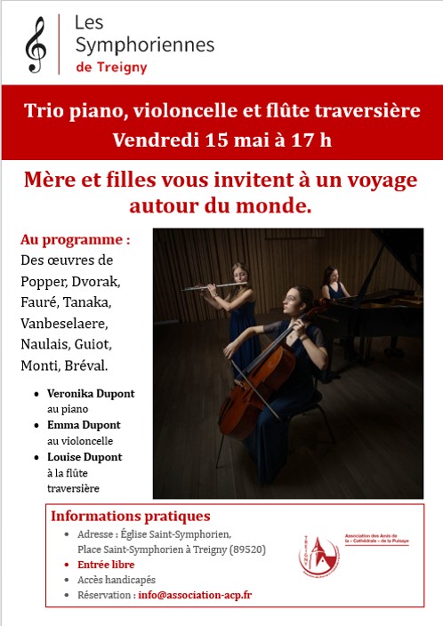Trio piano, violoncelle et flûte traversière