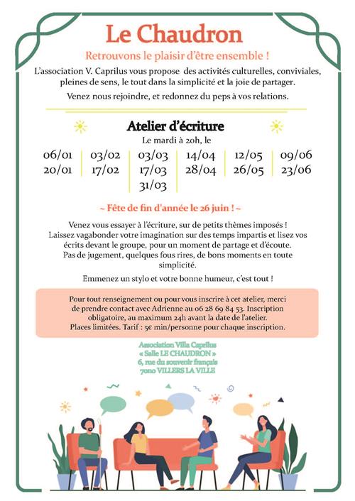 Ateliers &eacute;criture