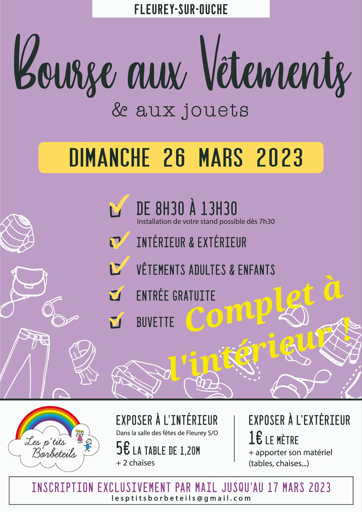 Affiche bourse d'échange Borbeteils Fleurey 26.03.23