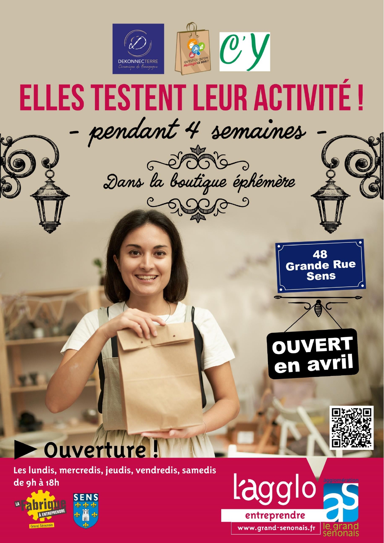 Affiche boutique éphémère Sens