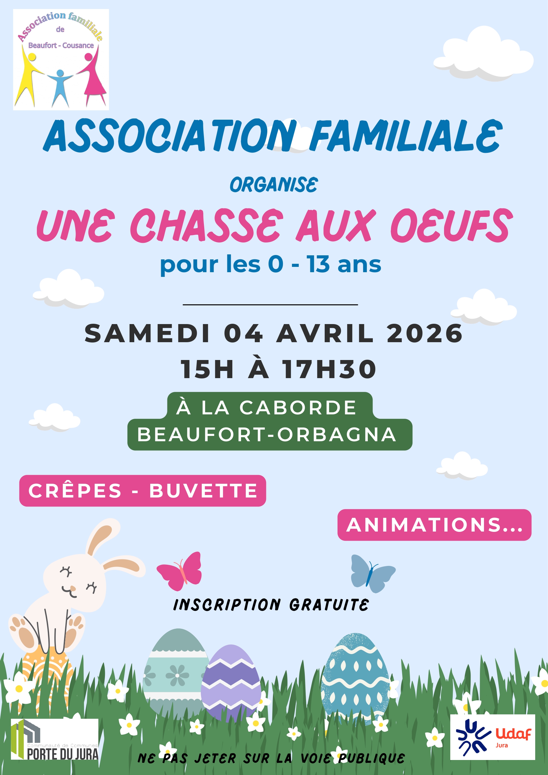 Chasse aux œufs pour les 0 - 13 ans
