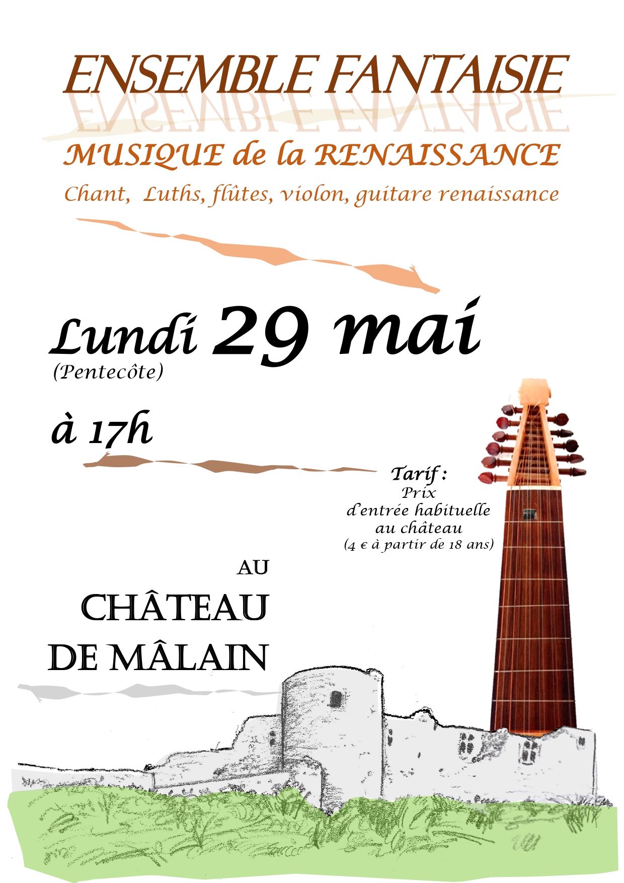 Affiche concert renaissance Château Mâlain 29.05.23