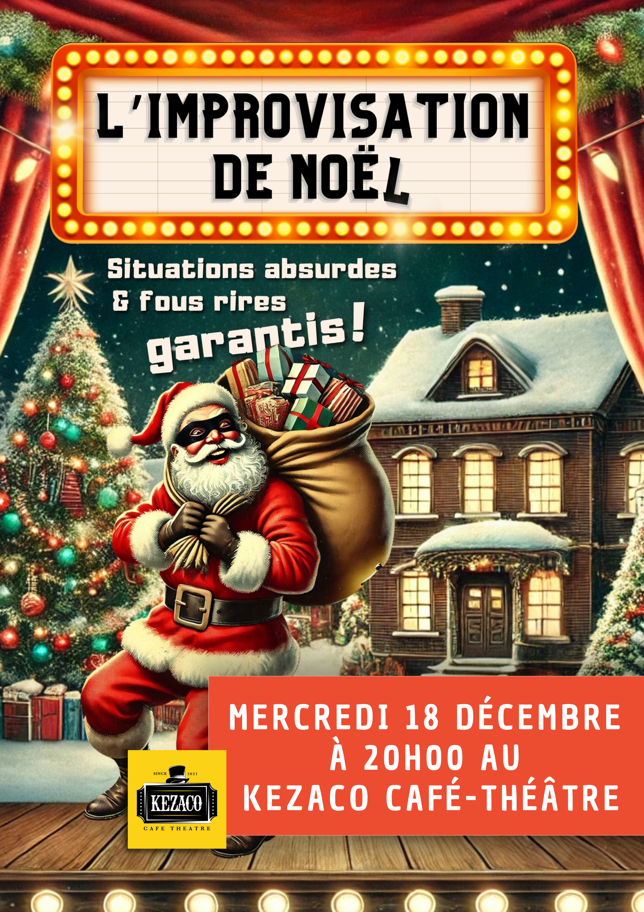  Affiches - avec date - saison 4 - Affiche date - Improvisation de Noël avec les Voleurs de Sourire