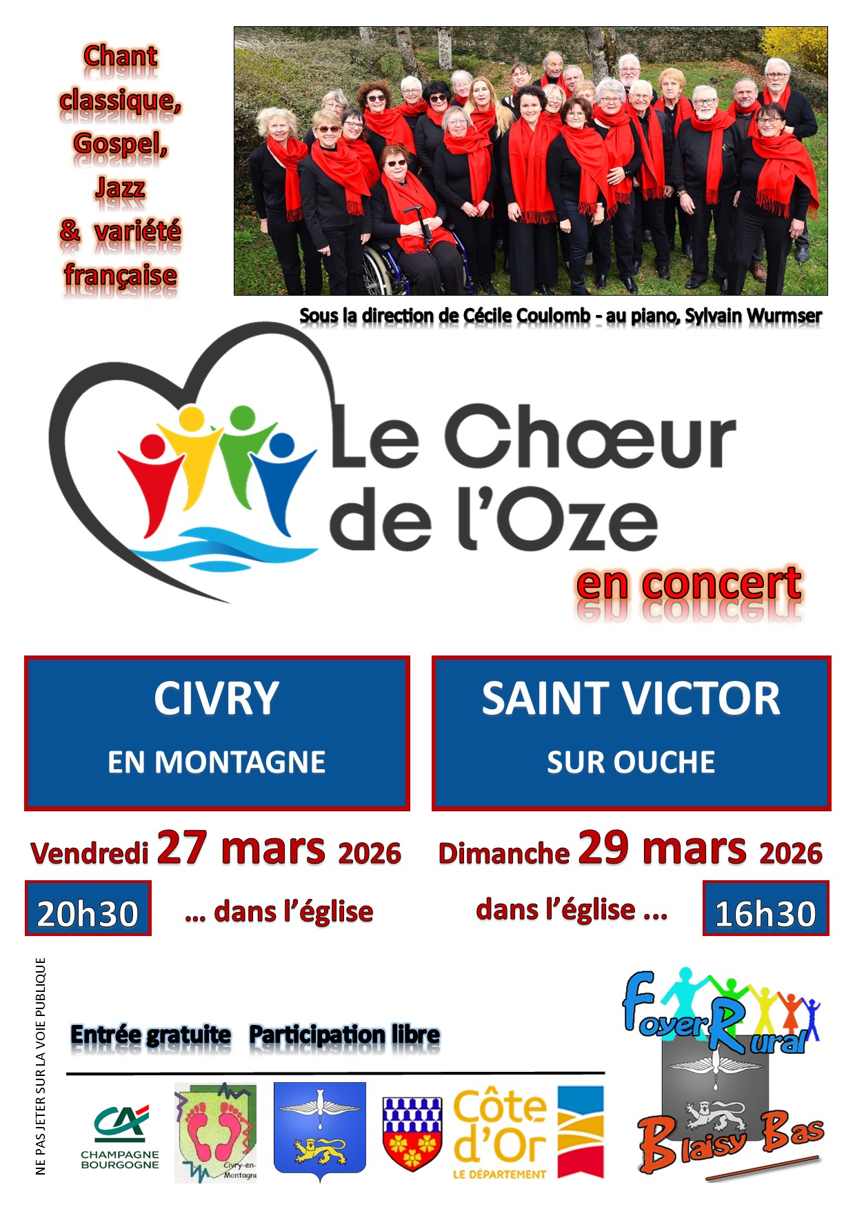 Concert du Chœur de l'Oze - Civry en Montagne