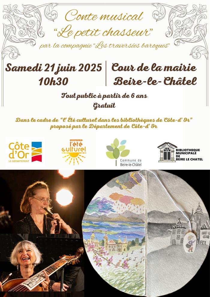 L’été culturel dans les bibliothèques de Côte-d’Or : Conte musical « Le petit chasseur »