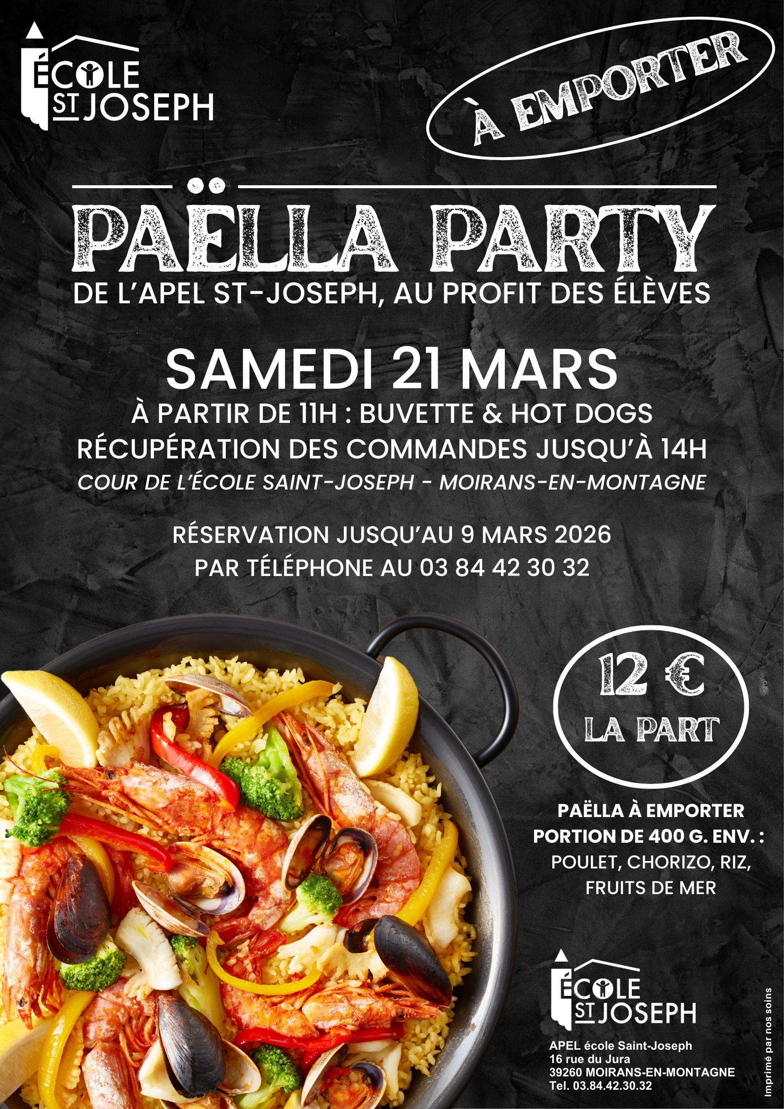 Paëlla Party de l'Ecole Saint Joseph de Moirans-en-Montagne