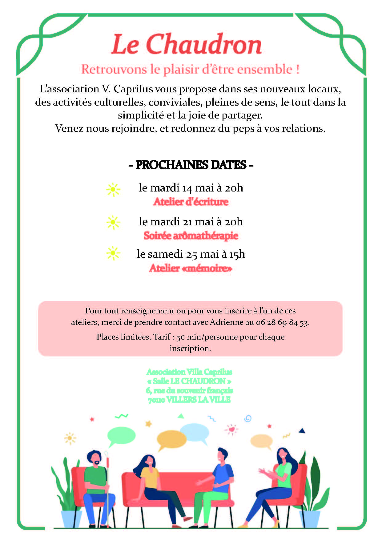 Association Villa Caprilus - programmation Mai 2024