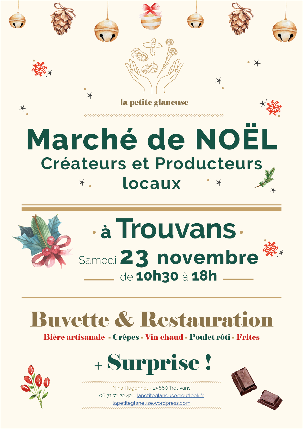 Affiche marché de Noël Trouvans 23 novembre A4