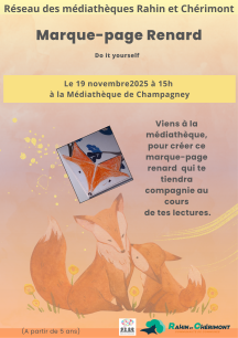 Atelier "Marque-page renard"