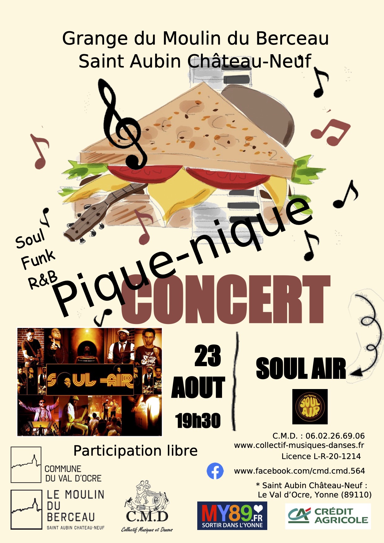 Affiche pique-nique concert Soul Air