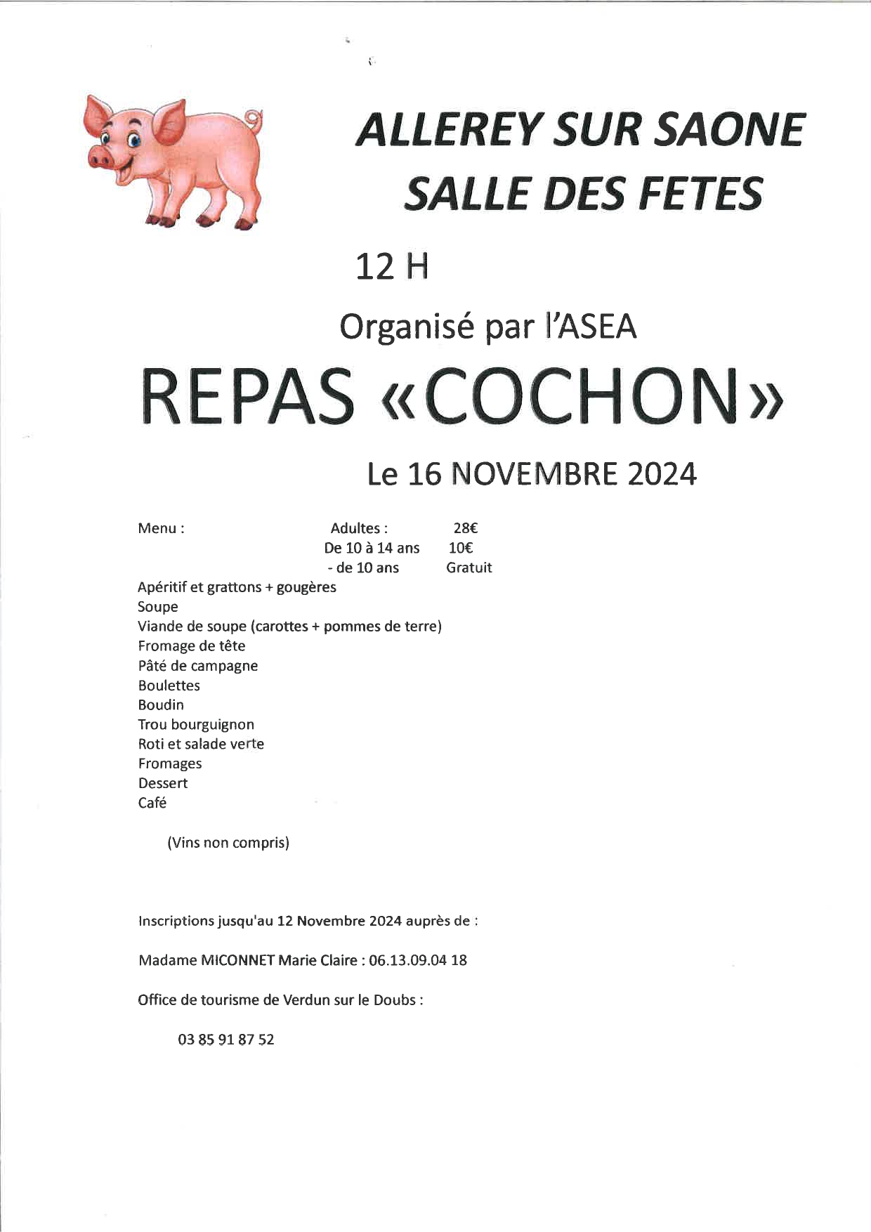 Affiche repas cochon