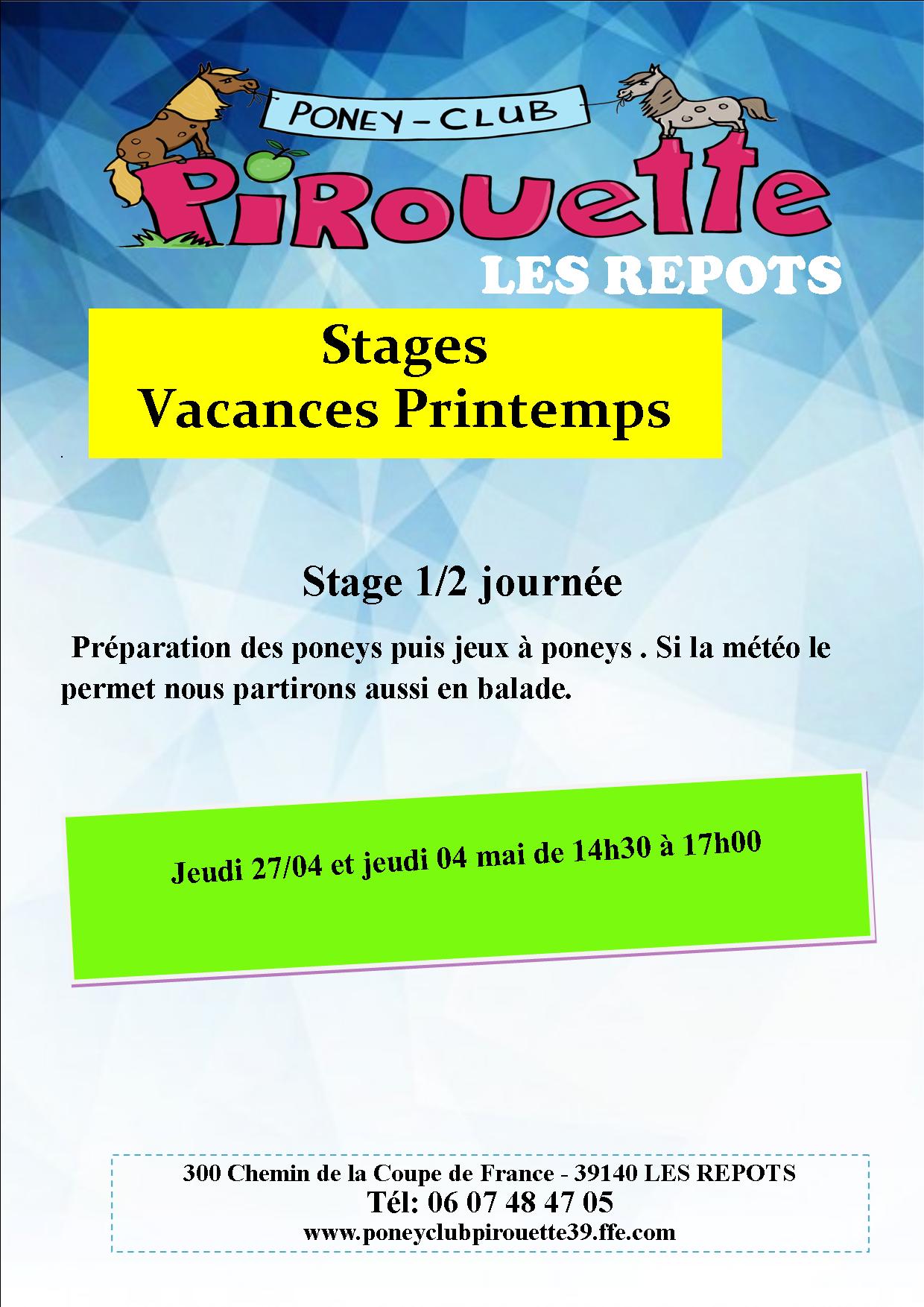 Affiche stage Printemps 2023. web