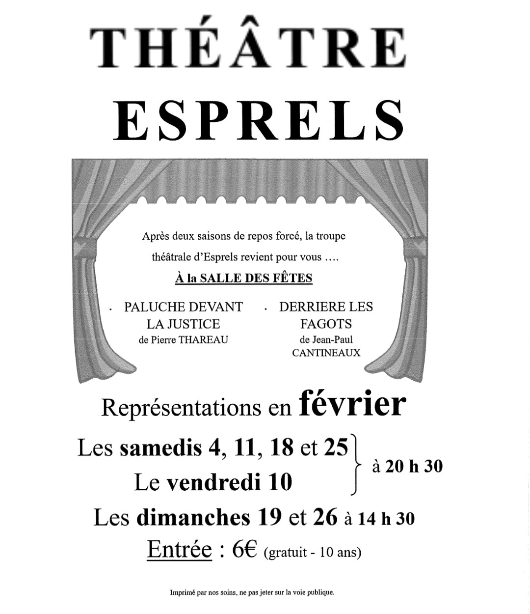 Affiche théâtre ESPRELS 2