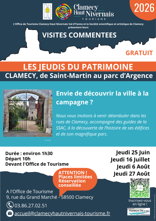 Visites commentées - Clamecy, de Saint-Martin au parc d'Argence — visuel événement
