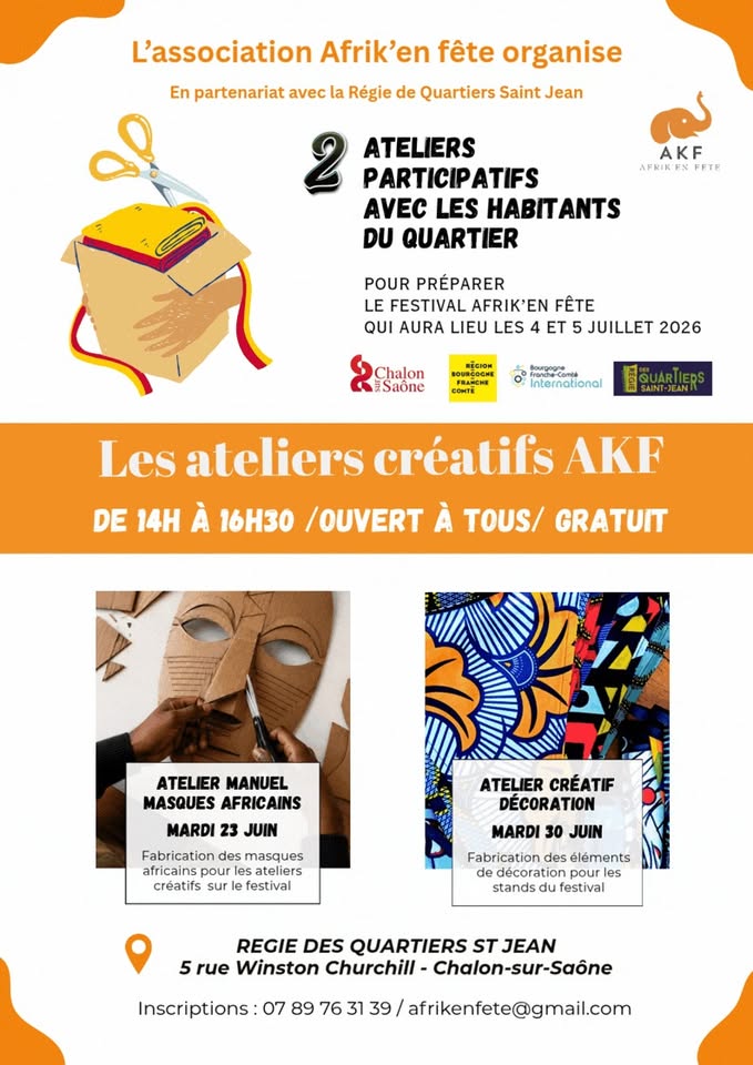 Ateliers participatifs les 23 et 30 juin pour préparer le Festival Afrik'en fête