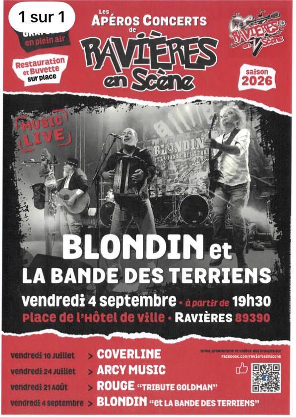 Apéro concert - BLONDIN et la bande des terriens à Ravières — le 4 septembre 2026