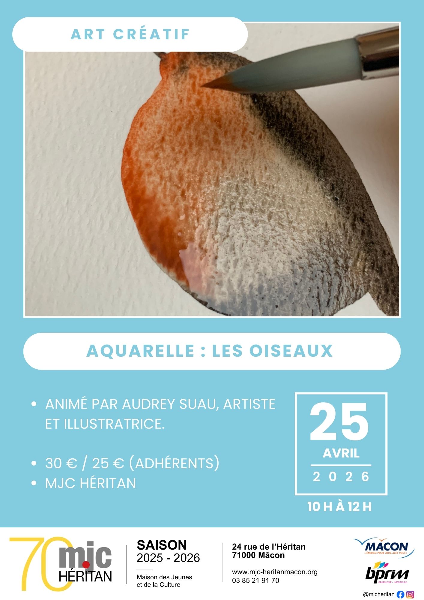 Aquarelle : les oiseaux