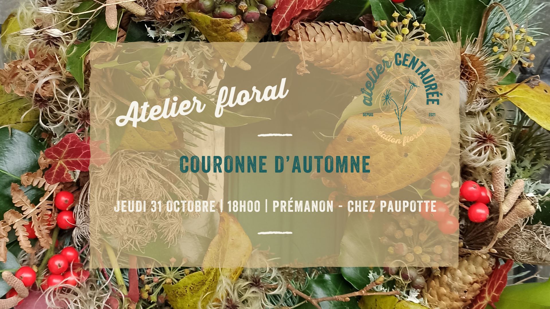 Atelier de création florale "Couronne d'automne"