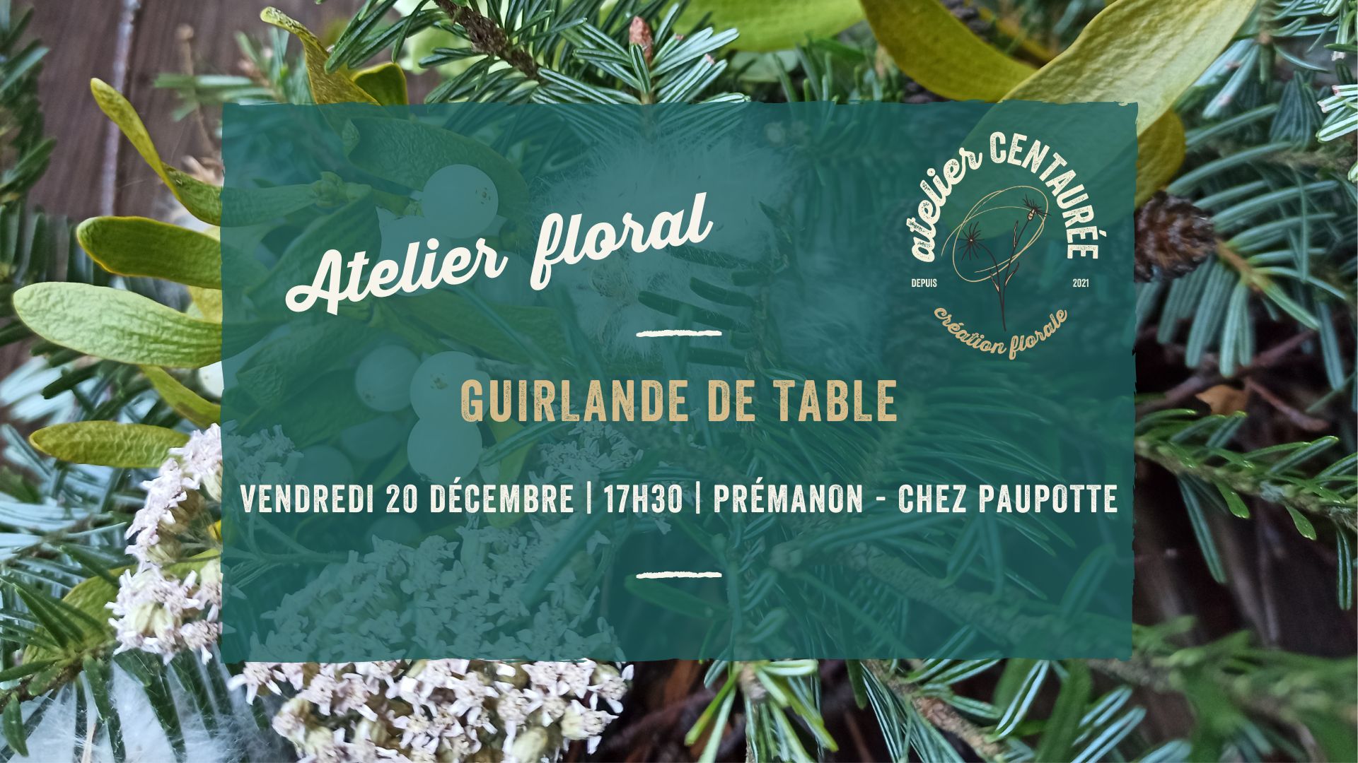 Atelier de création florale "Guirlande de table de fêtes"