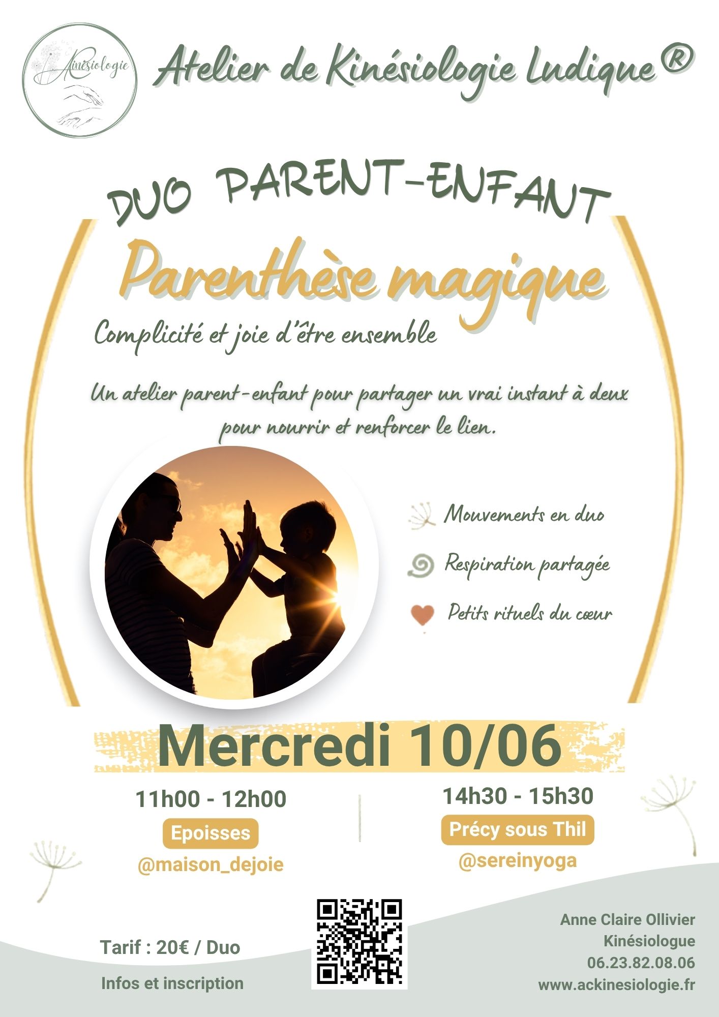 Atelier DUO Parent - Enfant de Kinésiologie Ludique® (Epoisses) — visuel événement