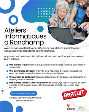 Ateliers informatiques gratuits