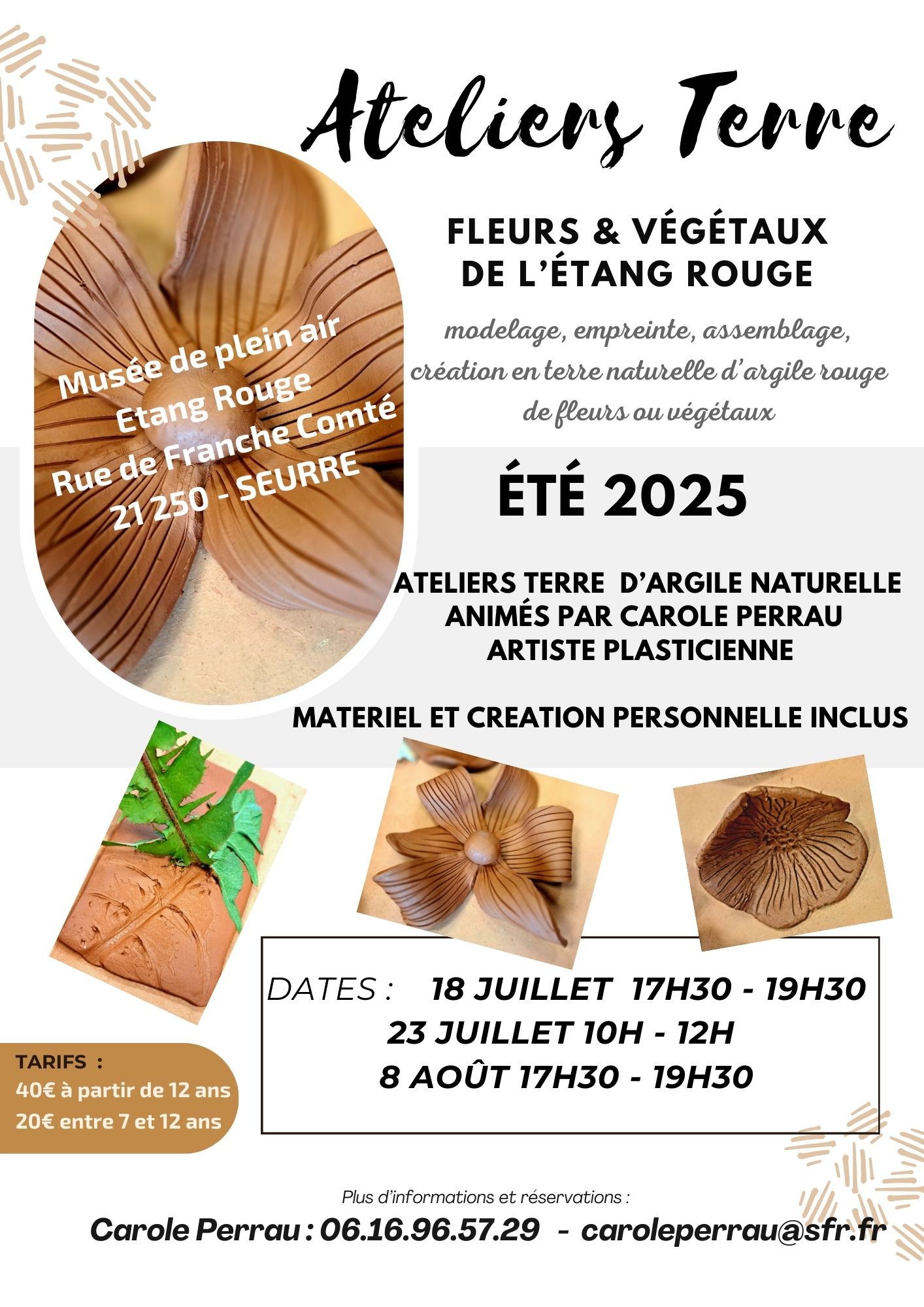 Affiche ateliers Terre Etang Rouge 2025
