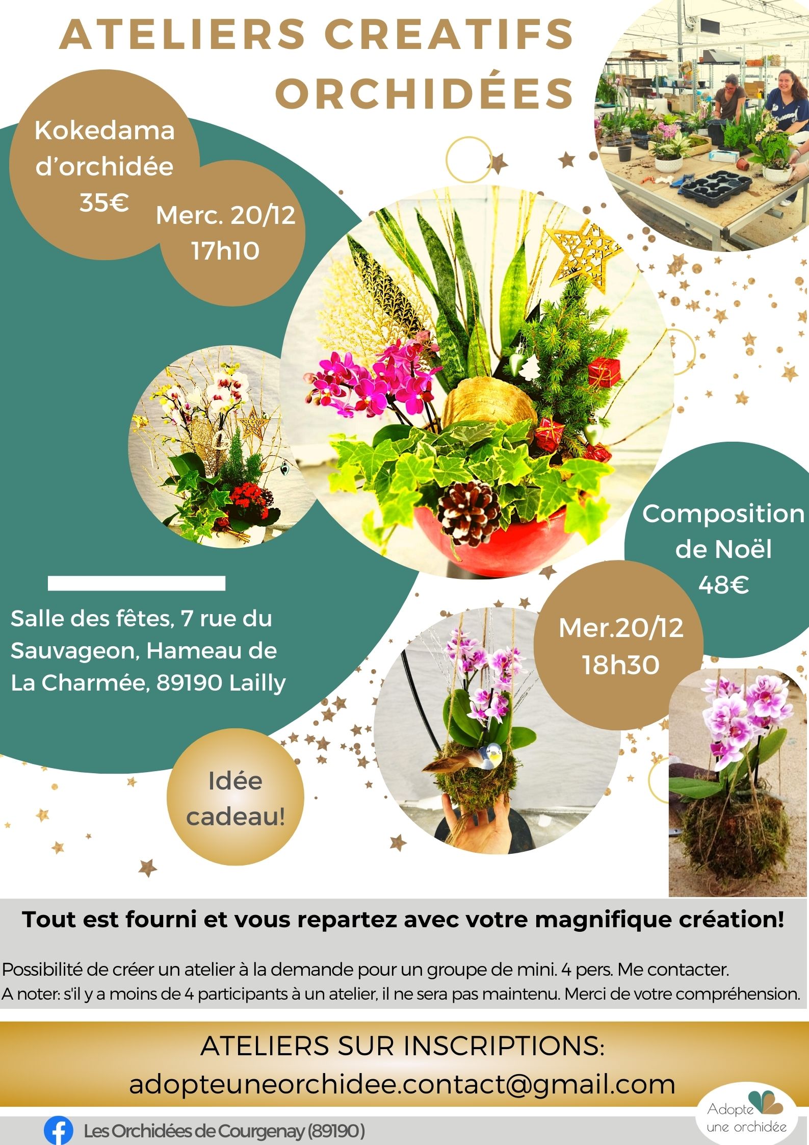 Affiche Atelier d'Art et Peinture Raffinée / Classe Vert Foncé et Marron - 2