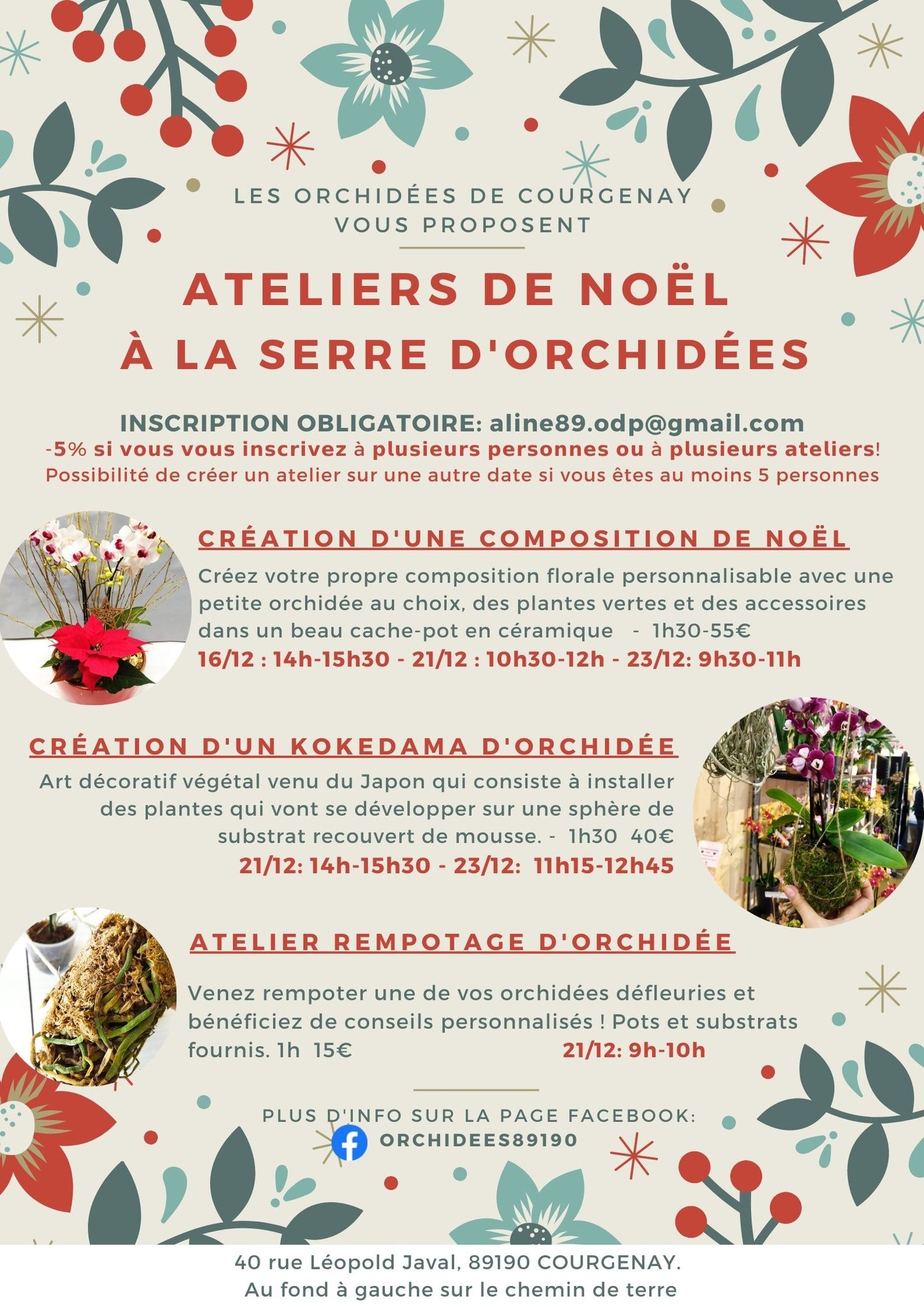 Ateliers de Noël à Courgenay - Crédits : Les Orchidées de Courgenay