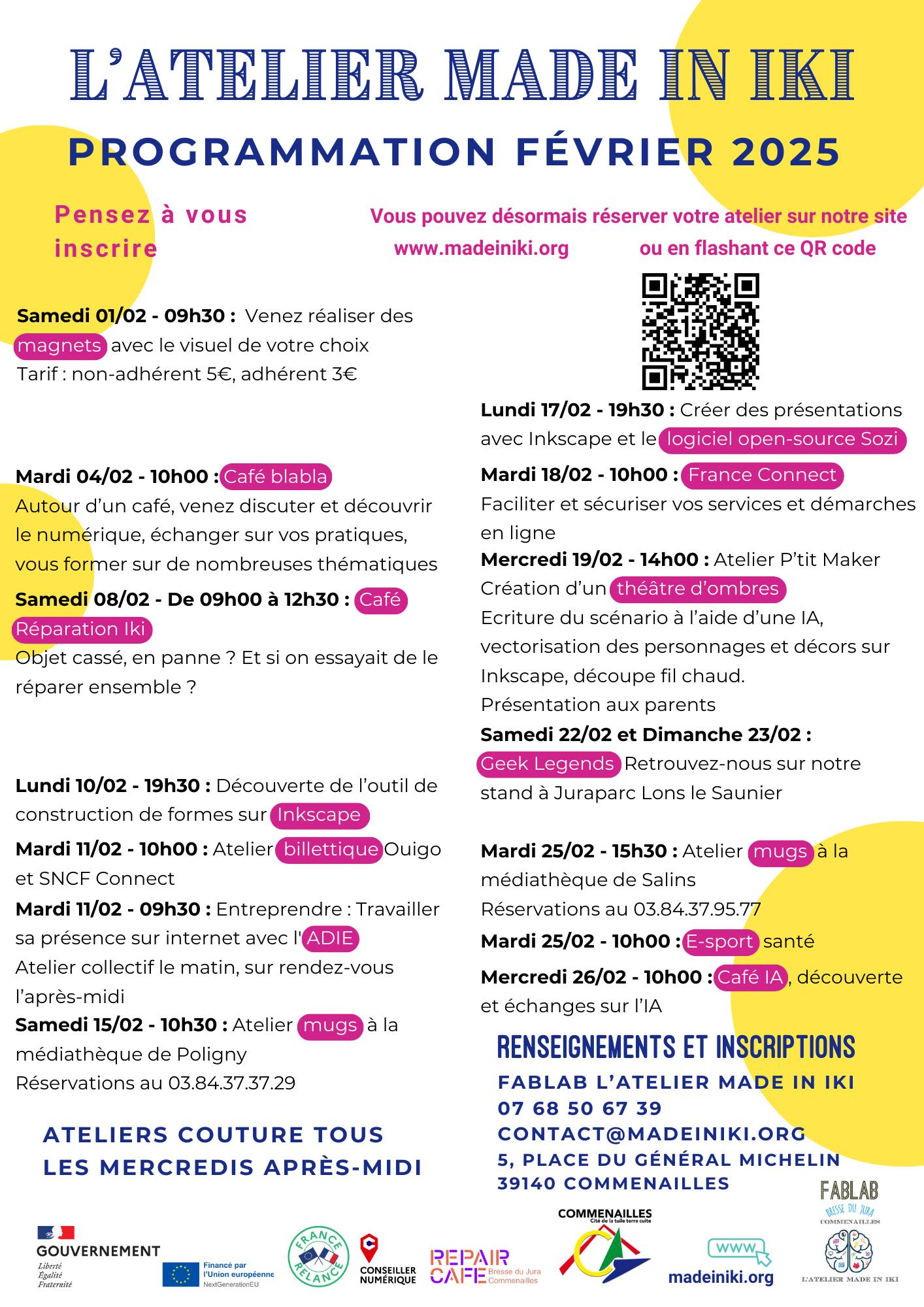 Ateliers février fablab
