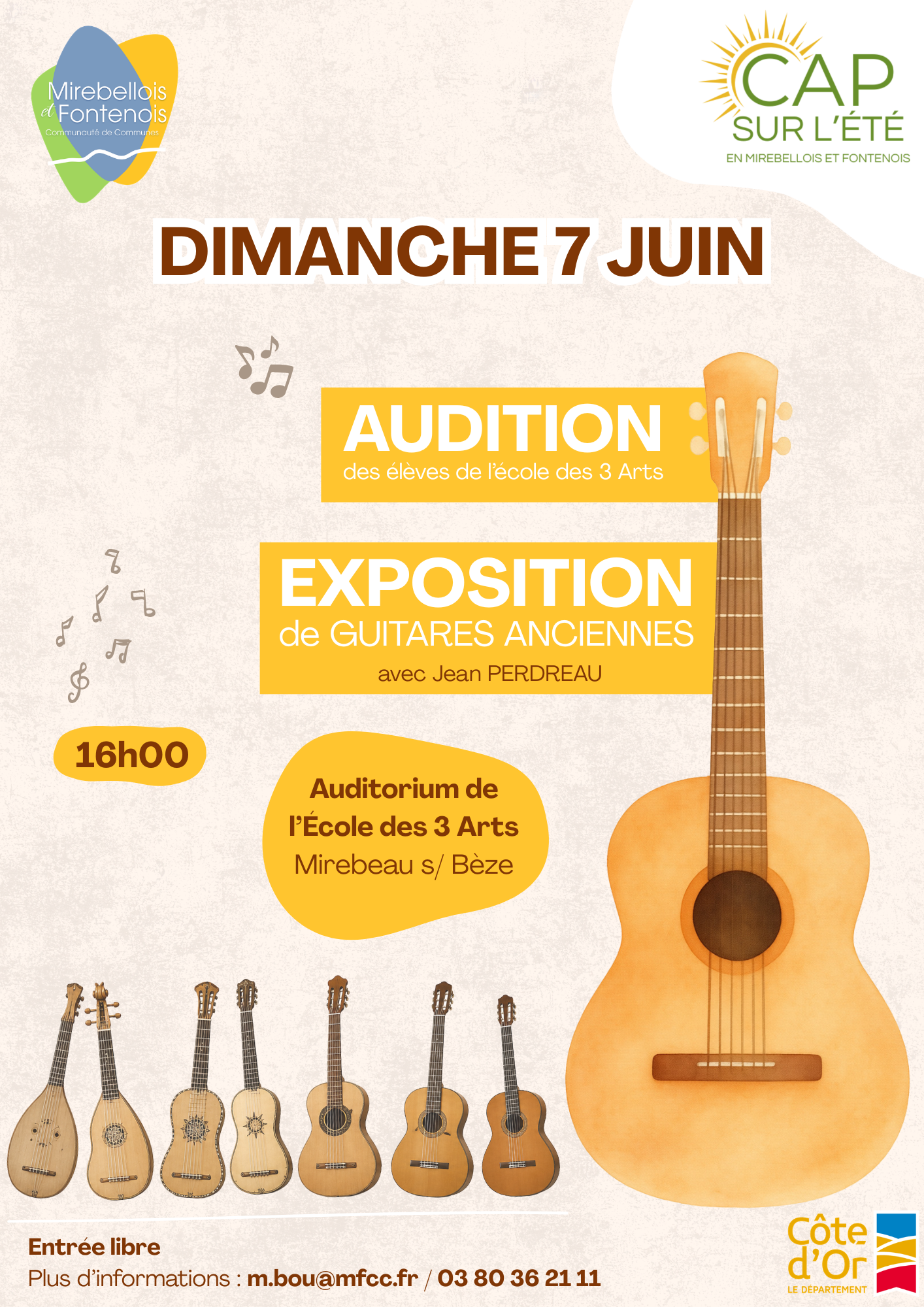 Audition de guitares et exposition de guitares anciennes