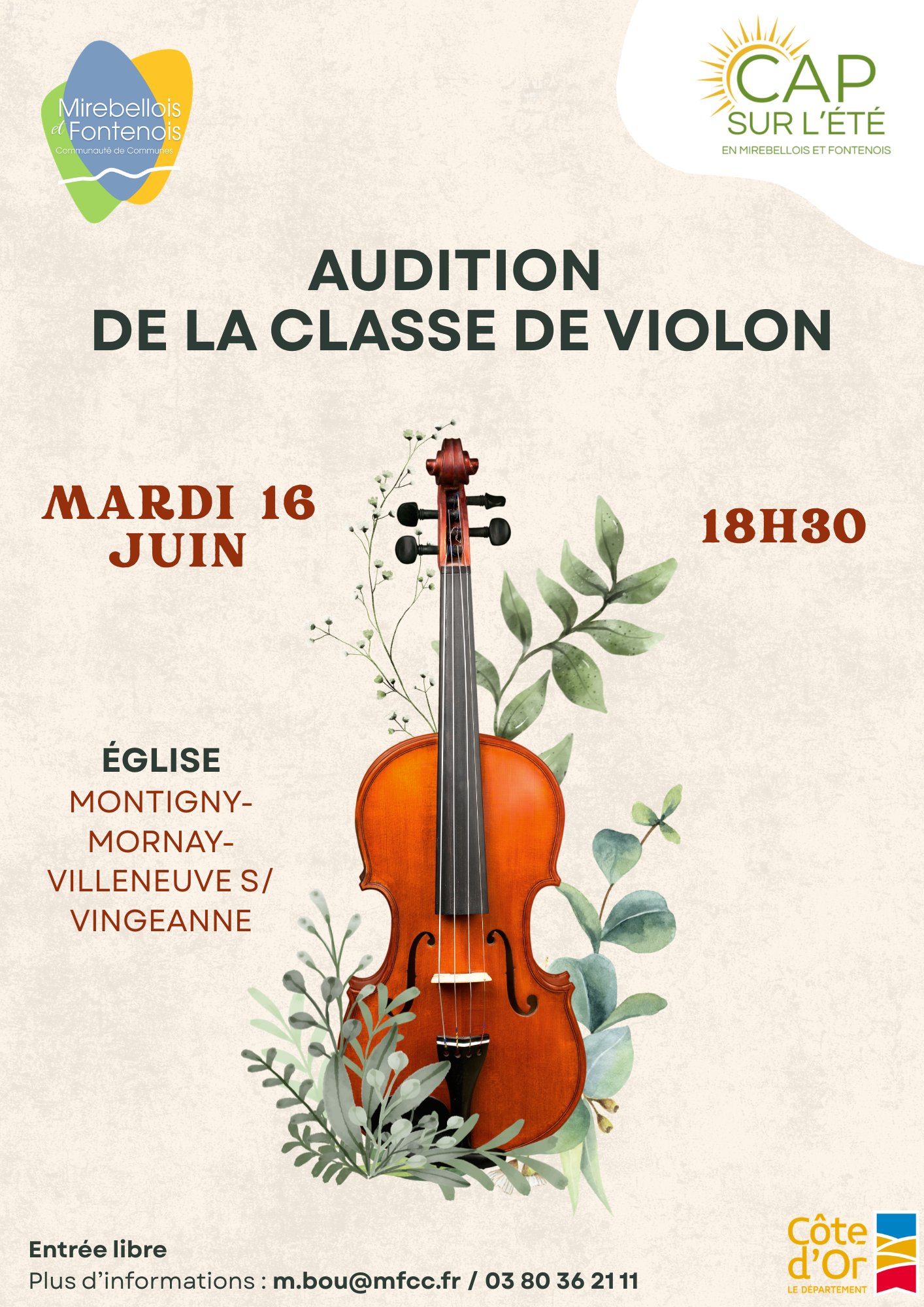 Audition des classes de violon de l'Ecole des 3 Arts