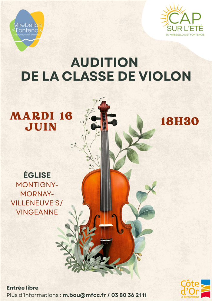 Audition des classes de violon de l&rsquo;Ecole des 3 Arts