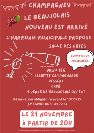 Soirée Beaujolais Nouveau de l'Harmonie Municipale de Champagney
