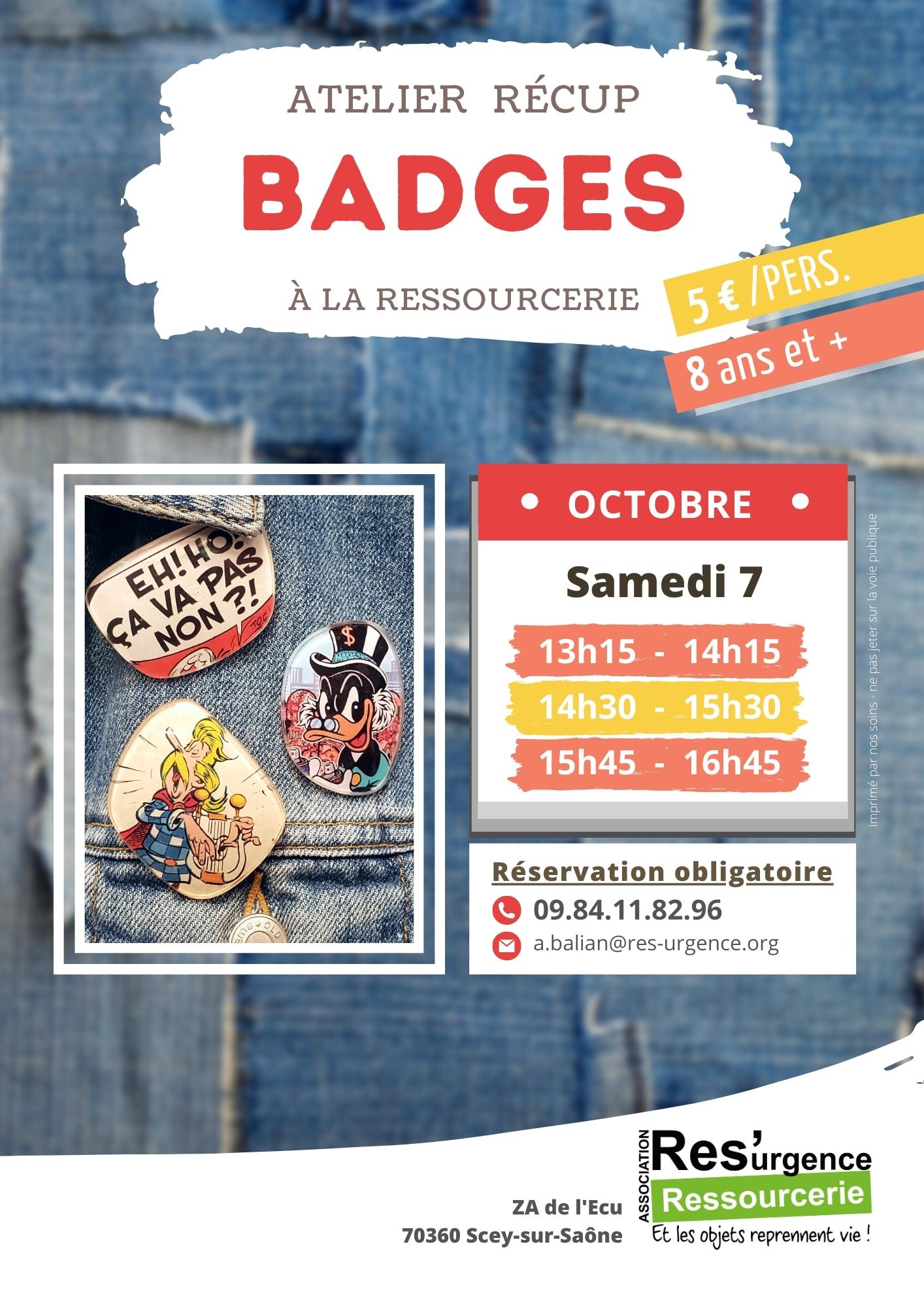 Atelier récup : Badges