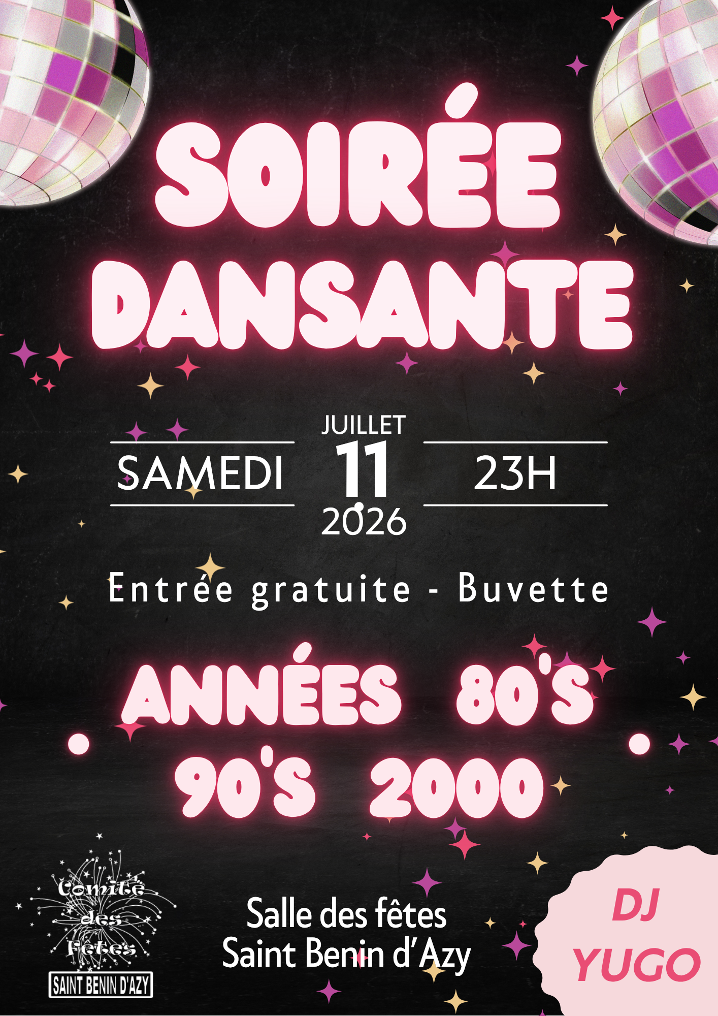 Le BAL de la Fête du Parc
Avec DJ Yugo pour s'ambiancer sur les années 80, 90 2000 (Entrée Gratuite)