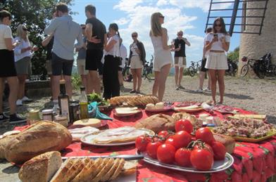 Balade vélo Bourgogne Pic Nic Grand Cru Groupe Norvégien 