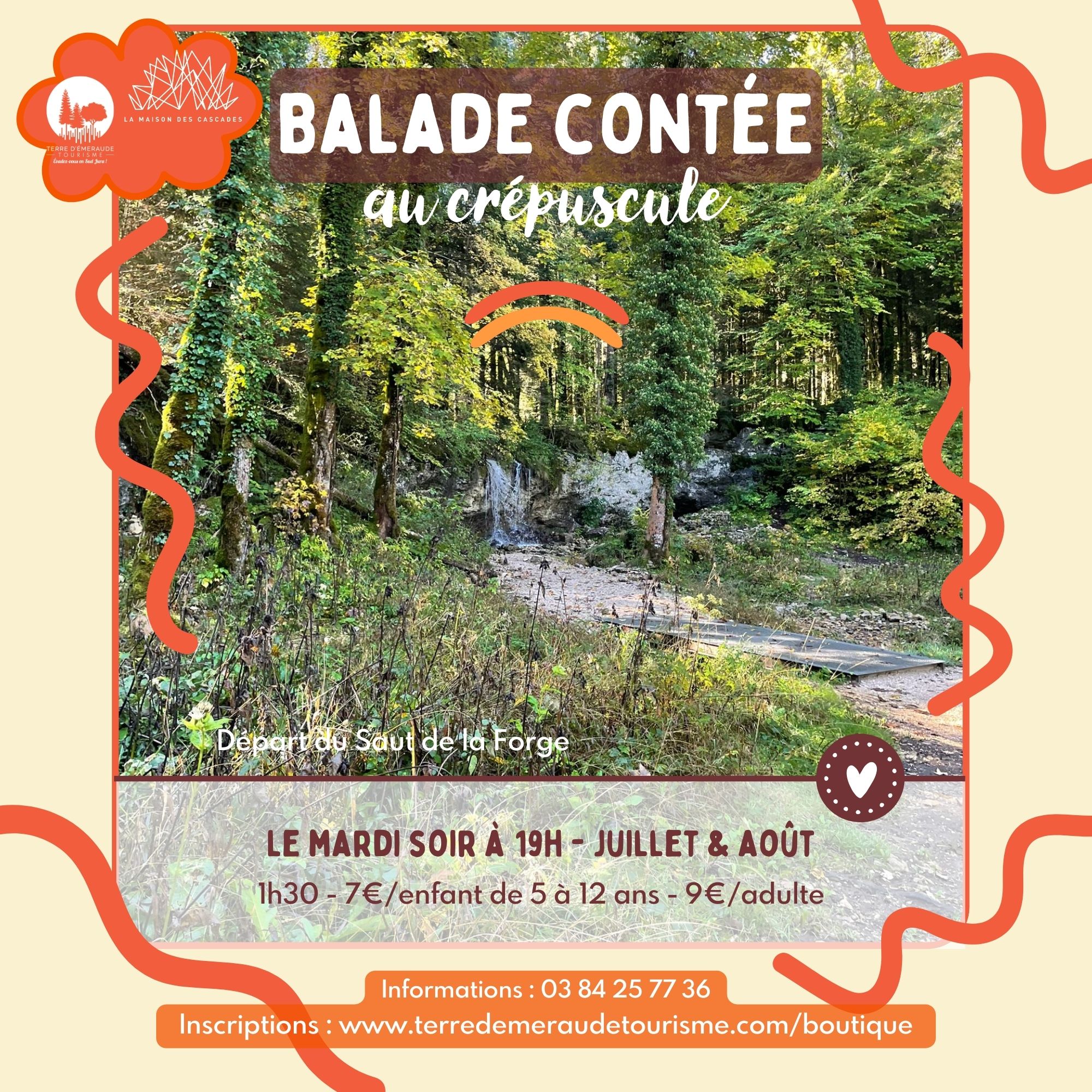 AFFICHES ANIMATIONS CASCADES DU HÉRISSON (42 x 42 cm) - Balades contées