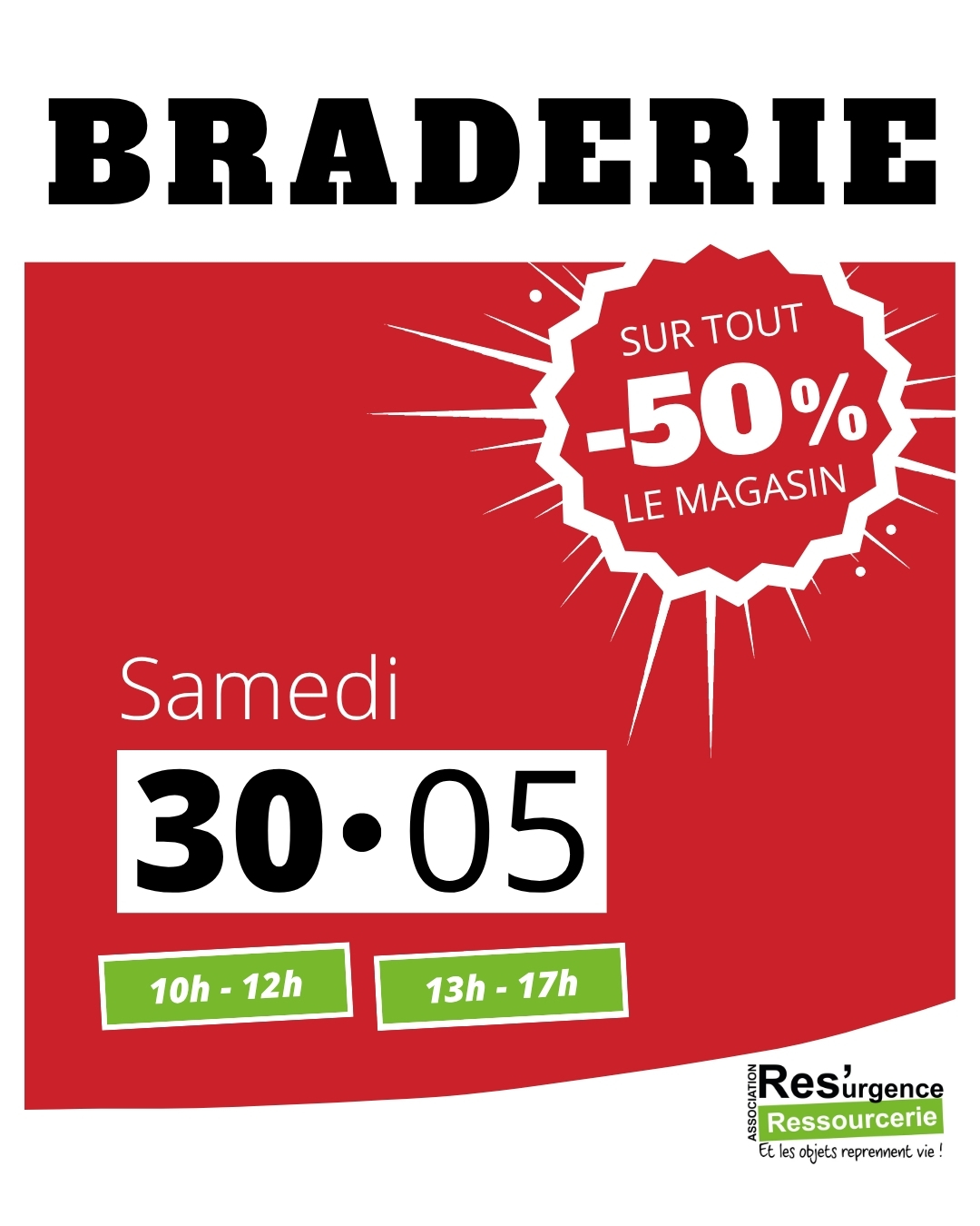 Braderie à la ressourcerie 