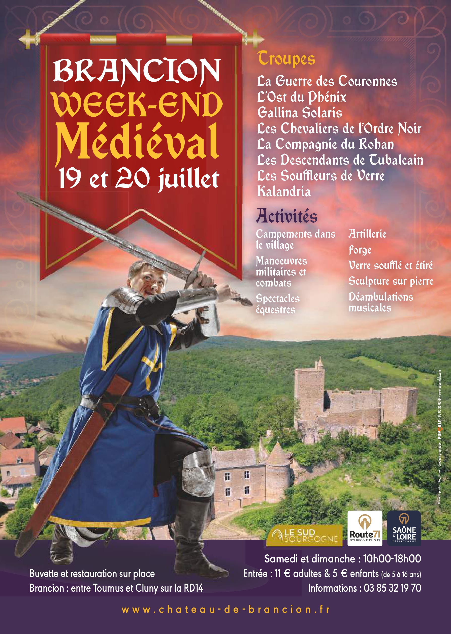 Brancion 2025 affiche Fête médiévale