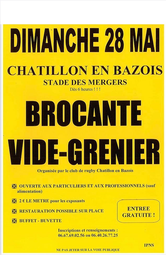 Brocante Chatillon 28 mai