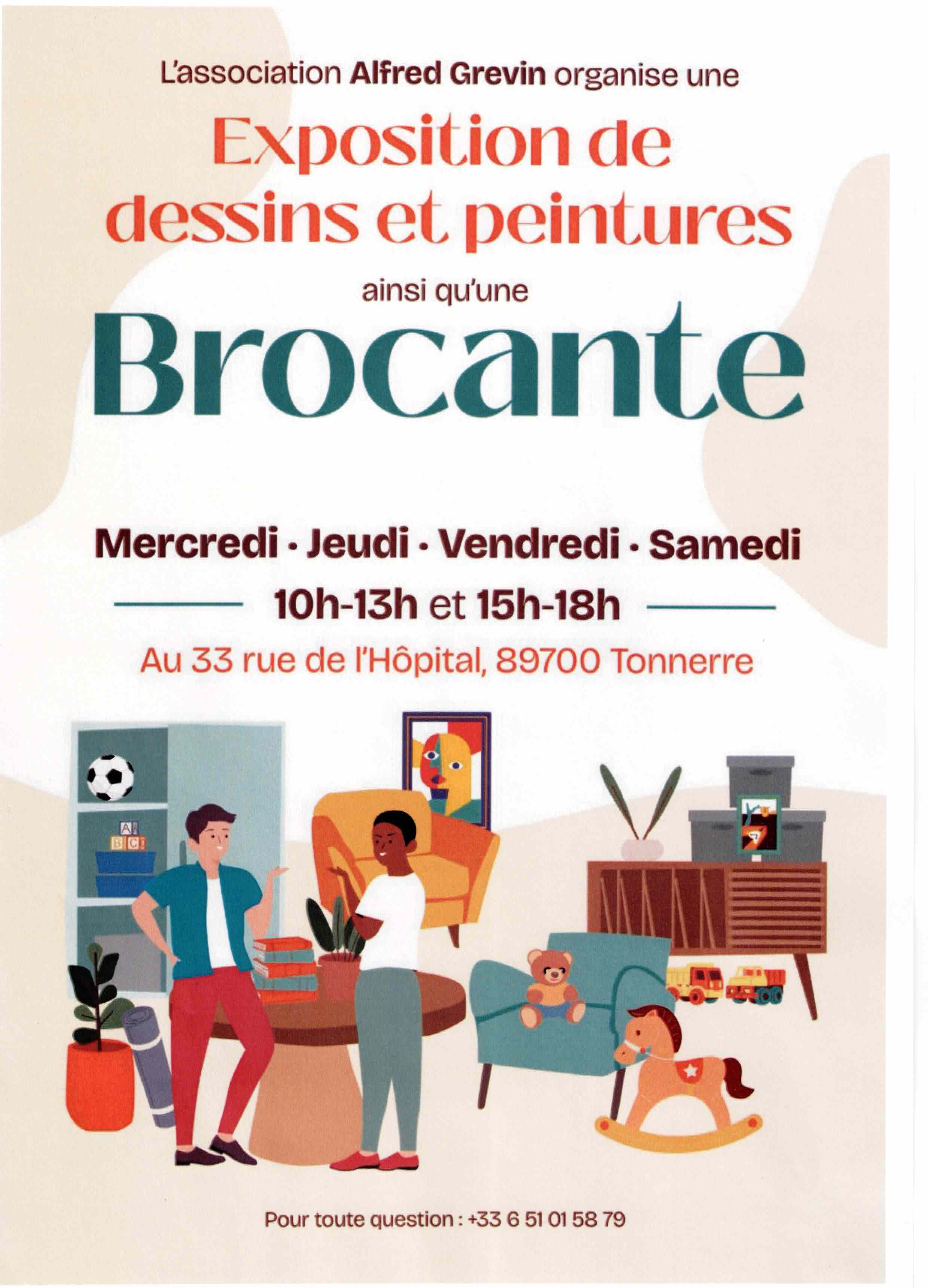 Exposition de dessins et peintures, et Brocante