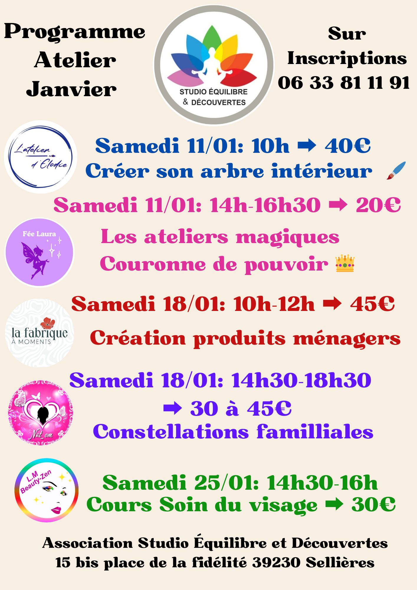Programme Ateliers janvier 