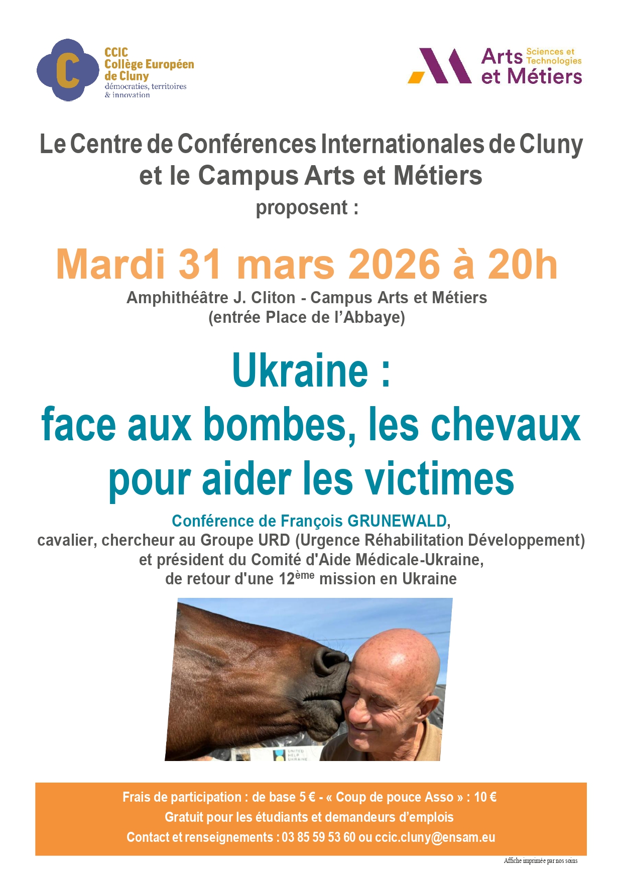 Conférence "Ukraine : face aux bombes, les chevaux pour aider les victimes "