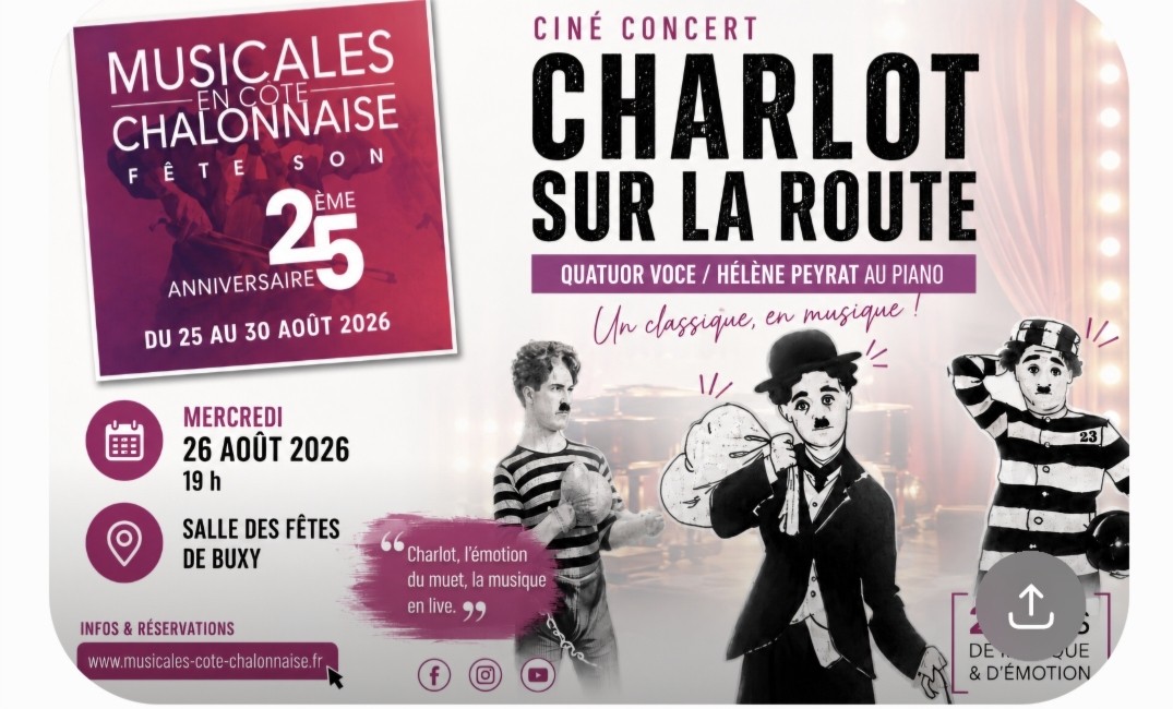 Musicales en Côte Chalonnaise - Ciné Concert : Charlot sur la Route