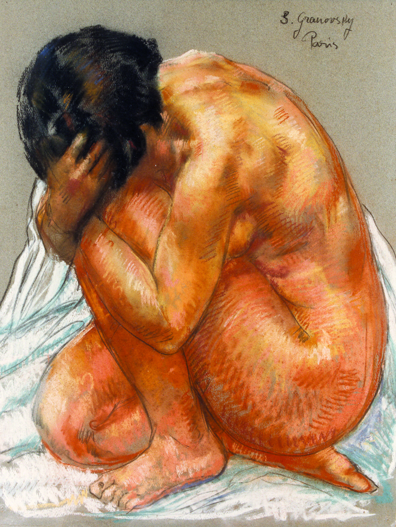 Granovsky, Nu acroupi, Coll Musée de la Loire