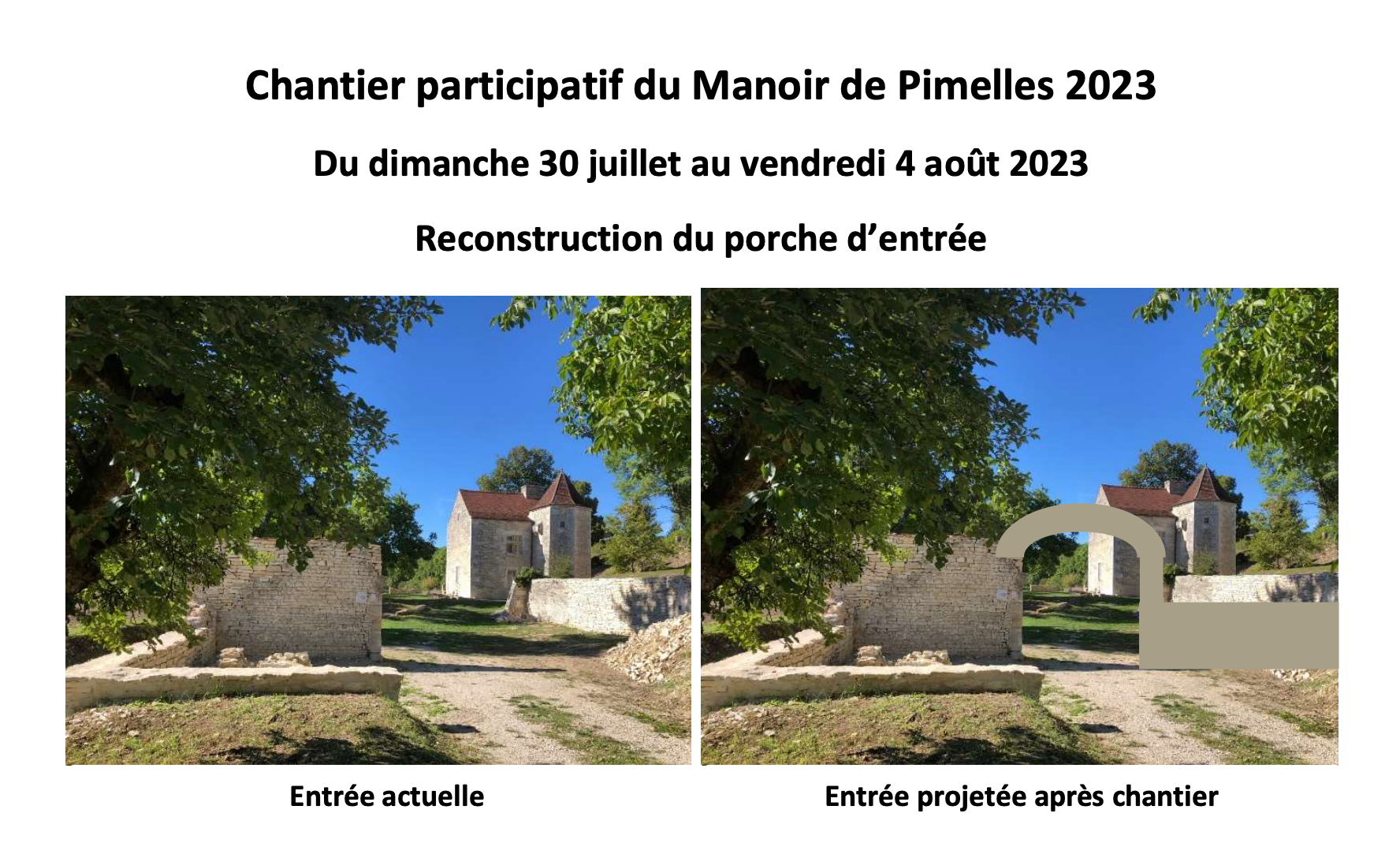 Chantier participatif Pimelles 2023