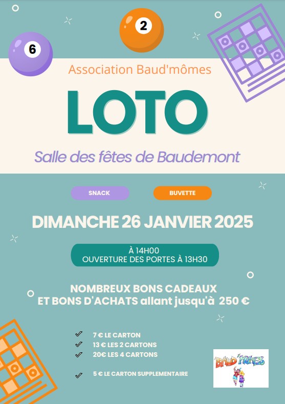 LOTO DE L’ECOLE DE BAUDEMONT