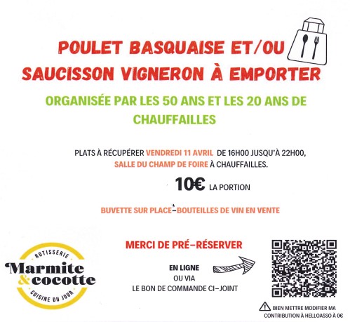 Poulet basquaise/saucisson vigneron